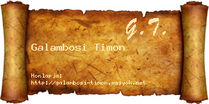 Galambosi Timon névjegykártya